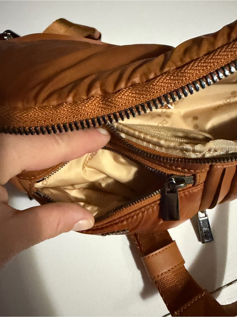 Caara Chestnut Belt Bag with Tan Strap - Picture 8 of 8